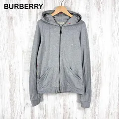 BURBERRY LONDON バーバリーロンドン ホースロゴ刺繡 チェック フーディ フルジップアップ パーカー グレー レディース 長袖 トップスのサムネイル