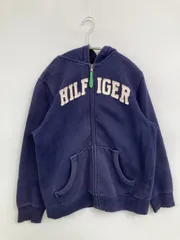 TOMMY HILFIGER トミーヒルフィガー パーカー L/G (12-14) ネイビー 前面プリント ジップアップ 長袖