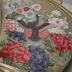 刺繍裂 刺繍 古布 ちりめん 縮緬 吉祥文様 着物 アンティーク - メルカリ