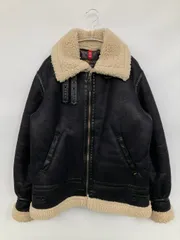 ALPHA INDUSTRIES アルファインダストリーズ ムートンコート L ブラック ミドル丈 フードなし