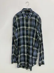 Ralph Lauren ラルフローレン シャツ/ブラウス M ブルー コットン チェック柄 ブランドロゴ ミドル丈 長袖 ボタンダウン レギュラーカラー