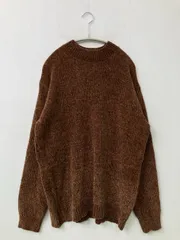 URBAN RESEARCH アーバンリサーチ ニット/セーター L ブラウン ニット 無地 ミドル丈 長袖 クルーネック(丸首)