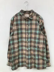 CIAOPANIC チャオパニック シャツ/ブラウス L ベージュ コットン チェック柄 ミドル丈 長袖 レギュラーカラー