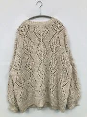 LOWRYS FARM ローリーズファーム カーディガン/ボレロ F ベージュ ウール・ニット 無地 その他総柄 ミドル丈 長袖