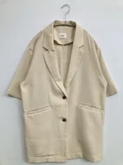 LOWRYS FARM ローリーズファーム テーラードジャケット F ベージュ 無地 ミドル丈 フードなし シングル