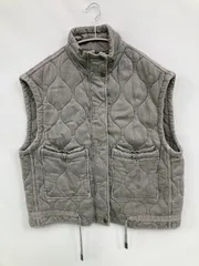 ZARA ザラ ダウンベスト USA XS グレー 無地 キルティング フードなし