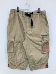 PIKO ピコ カーゴパンツ M ベージュ ハーフ・ひざ丈 コットン 無地 ワンポイント ブランドロゴ ワイド・ルーズ レギュラー ウエストゴム・紐のサムネイル