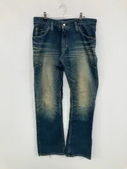 Wrangler ラングラー デニムパンツ 33x32 ブルー 無地 フルレングス スタンダード フレア・ブーツカット レギュラー ヴィンテージ