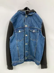 ZARA ザラ デニムジャケット M ブルー 無地 フードあり ボタン留め