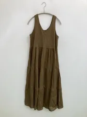 petit Fleur プチフルール ワンピース M カーキ コットン 無地 袖なし ロング・マキシ丈 ティアードのサムネイル