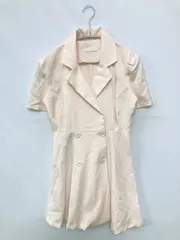 eeyou テーラードジャケット M アイボリー 無地 ミドル丈 フードなし ダブル