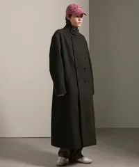 EMMA CLOTHES エマクローズ チェスターコート M ブラック 無地 ロング丈 フードなし