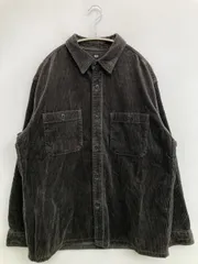 UNIQLO ユニクロ シャツ/ブラウス L ブラック コットン コーデュロイ 無地 長袖 レギュラーカラー