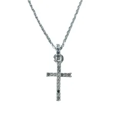 スワロフスキー SWAROVSKI ネックレス ペンダント クロスモチーフ ラインストーン シルバーカラー
