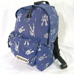 【訳あり】OUTDOOR リュック ロボット柄 青 キッズ 子供用 穴あき有 ジャンク リメイク素材 アウトドアプロダクツ べたつきなし 鞄 部品取りのサムネイル
