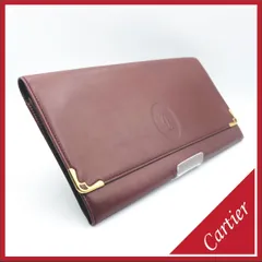 ✱Cartier（カルティエ）✱ 極美品 マストライン クラッチバッグ セカンドバッグ ボルドー ワインレッド レザー ゴールド金具 Cドゥカルティエ ロゴ 型押し ヴィンテージ ユニセックス パーティー 結婚式 フォーマル 高級 ブランド 希少 手持ち鞄