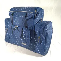 【大容量】コールマン 大型リュック 林間学校 修学旅行 ドット 紺 キャンプ 宿泊学習