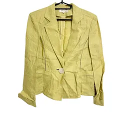 【美品】pierre cardin ピエールカルダン レディース ジャケット テーラードジャケット ライトグリーン 9サイズ 麻100％ J3のサムネイル