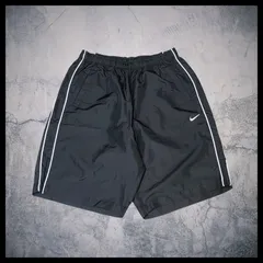 NIKE ナイロンショーツ XL ブラック スウッシュロゴ ショートパンツ ストリート y2k 古着