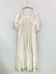 Chico チコ ワンピース F ホワイト コットン 無地 レース 半袖 ロング・マキシ丈 ティアード