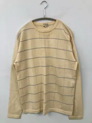 Paul Smith ポールスミス ニット/セーター L アイボリー ウール・ニット チェック柄 長袖 ミドル丈 クルーネック(丸首)