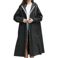 [cozycube] Raincoat for Cycling, Rain Poncho, Rainwear for Outdoor Activities, Backpack Compatible, Windproof, Heavy Rain Protection, Durable, Water-Repellent, Stylish, Unisex, for Adults, Men and Women, Commuting, School (JP, Alphabet, XL, Black)