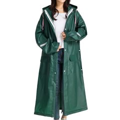 [cozycube] Raincoat for Cycling, Rain Poncho, Rainwear for Outdoor Activities, Backpack Compatible, Windproof, Heavy Rain Protection, Durable, Water-Repellent, Stylish, Unisex, for Adults, Men and Women, Commuting, School (JP, Alphabet, XL, Green)