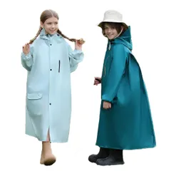 [MoonBloom] 子供 レインコート キッズ ランドセル対応 レインウェア リュック対応 レインポンチョ 女の子 男の子 ランドセル 子供 レインウエア レインポンチョ 通園 通学 遠足 梅雨対策 収納袋付き (JP, アルファベット, 3XL, グリー