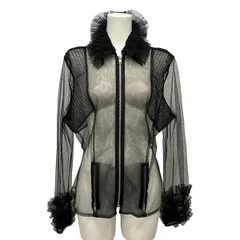 Maison Margiela(メゾンマルジェラ) ブルゾン サイズ36 S レディース美品  黒 メッシュ/シースルー/ジップアップ/フリル/春・秋物のサムネイル