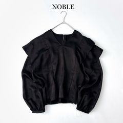 2024年製モデル NOBLE 洗える リネン70% ブラウス バルーンスリーブ
