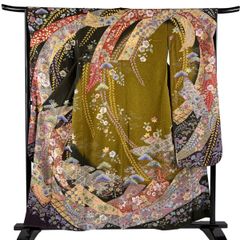 振袖 金駒 金彩 紋意匠 身丈178cm 撥水加工済 ロングサイズ HKT019 