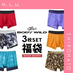 【SHIROHATO公式】【正規品・新品】グンゼ GUNZE ボディワイルド BODY WILD ボクサーパンツ お楽しみ福袋 3枚セット メンズ アンダーウェア(M、L、LL)