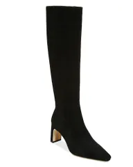 サムエデルマン レディース シューズ ブーツ・レインブーツ ヒール Sam Edelman Womensylvia Wide Calf Pointed Toe Higheel Boots Black Suede ブラック