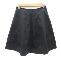 シンシアローリー CYNTHIA ROWLEY フレアスカート ギャザースカート ひざ丈 2 黒 ブラック /YK4のサムネイル