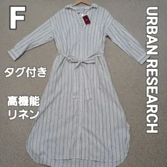 URBAN RESEARCH アーバンリサーチ 高機能リネンロングシャツワンピース ストライプ 　フリーサイズ
