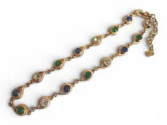 クリスチャンディオール Christian Dior マルチカラー ヴィンテージ ネックレス ラインストーン