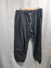 ブラックデニム バルーンフィット ジョガー デニム パンツ