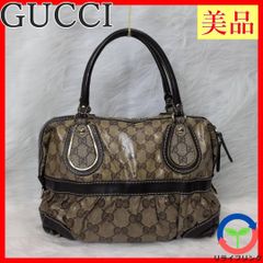美品】GUCCI GGクリスタル レザー ハンドバッグ ミニ ボストン グッチ 