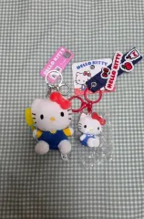 まとめ)ハローキティ風船＋ワッペン キーホルダー 新品