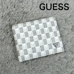 GUESS ゲス 本革 レザー 二つ折り財布 三角プレートロゴのサムネイル