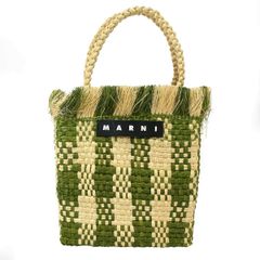 未使用】グリーン 天然繊維製 MARNI MARKETスモールバッグ - メルカリ