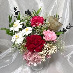✨母の日 ✨ミックスバラ＆カーネーションプリザーブド✨ラッピングの