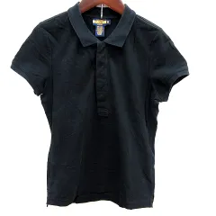 ラルフローレン RALPH LAUREN RUGBY ポロシャツ 半袖 M 黒 ブラック /RT