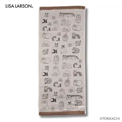 【リサ・ラーソン / Lisa Larson】タオル（スケッチねこたち・ガーゼ） フェイスタオル｜猫ねこネコキャットcatのサムネイル