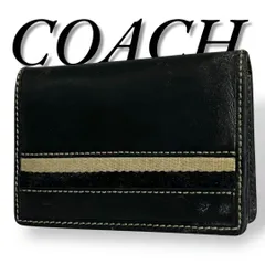COACH　コーチ　美品　003　二つ折財布　小銭入れ　コインケース　レザー　ブラック　カジュアル　レディース　メンズ　ユニセックス