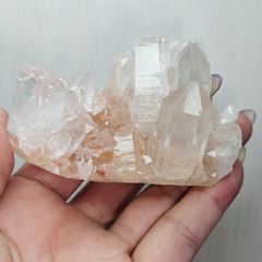 【聖地が育んだ桜色】マニカラン産 ヒマラヤ水晶 クラスター 422g ピンク 聖地が育んだ桜色】マニカラン産 ヒマラヤ水晶 クラスター 422g ピンク