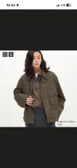 ユニクロ U ショートブルゾン カーキ XL