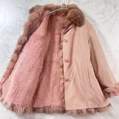 タグ付き 希少カラー ラビット フォックス ロングコート レザー 毛皮 
