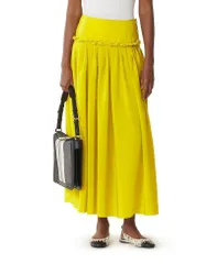 ランバン レディース ボトムスカート Lanvin Basque Skirt in Charmeuse Chamomile pale yellow イエロー