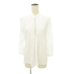 セオリーリュクス theory luxe 長袖 シャツ ブラウス 薄手 コットン 42 約XLサイズ 白 ホワイト ■YHS6